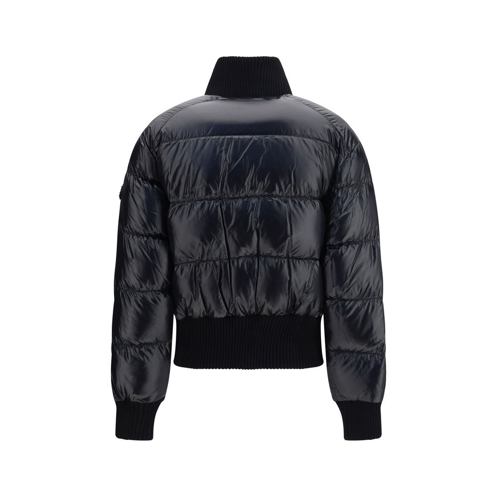 Moose Knuckles Schwarze Nylon-Jacke in voller Länge