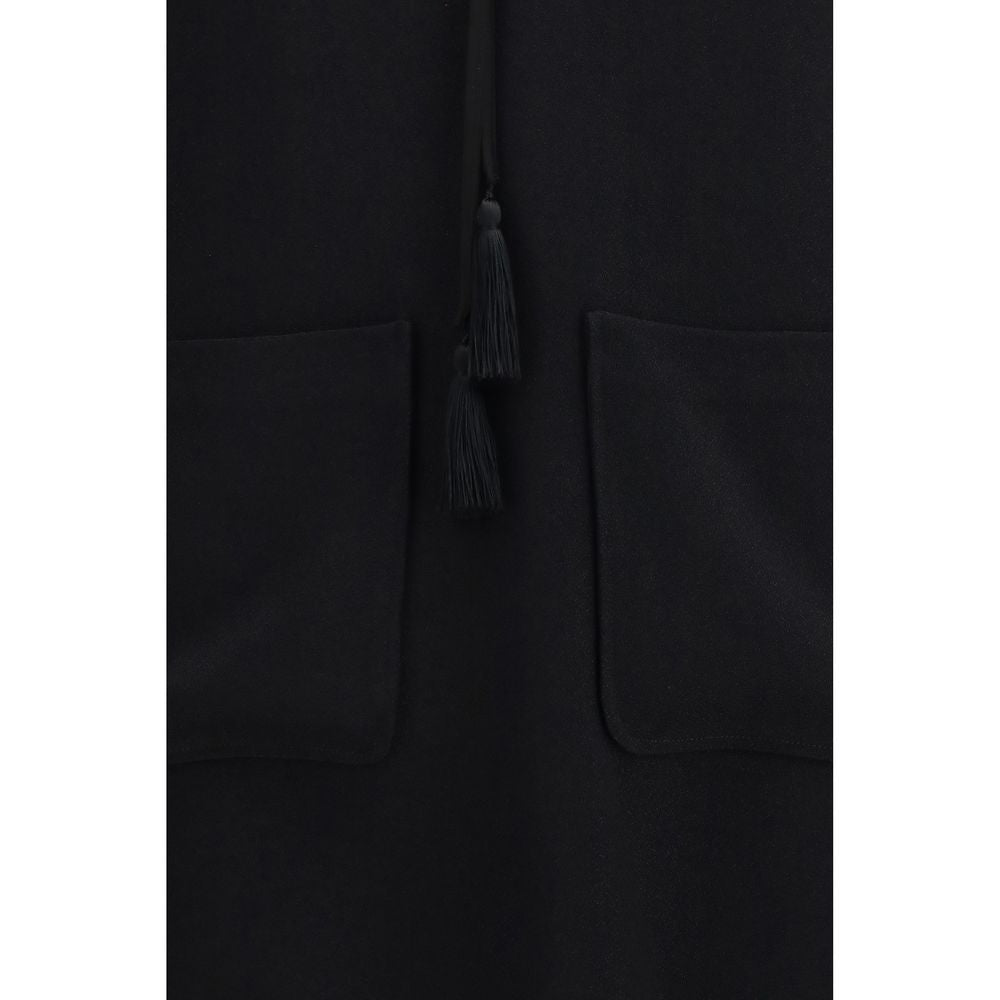 Forte_Forte Schwarzes Viskose-Freizeitkleid