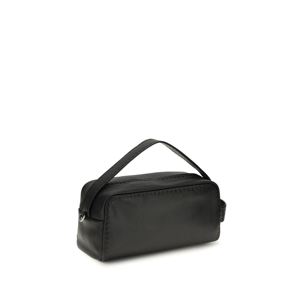 Prada Schwarze Bos Taurus Kalbsleder Schultertasche