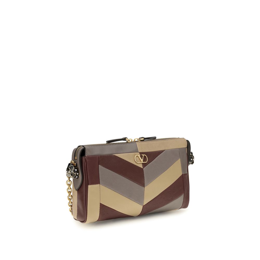 Valentino Garavani Schultertasche aus mehrfarbigem Napa- und Kalbsleder