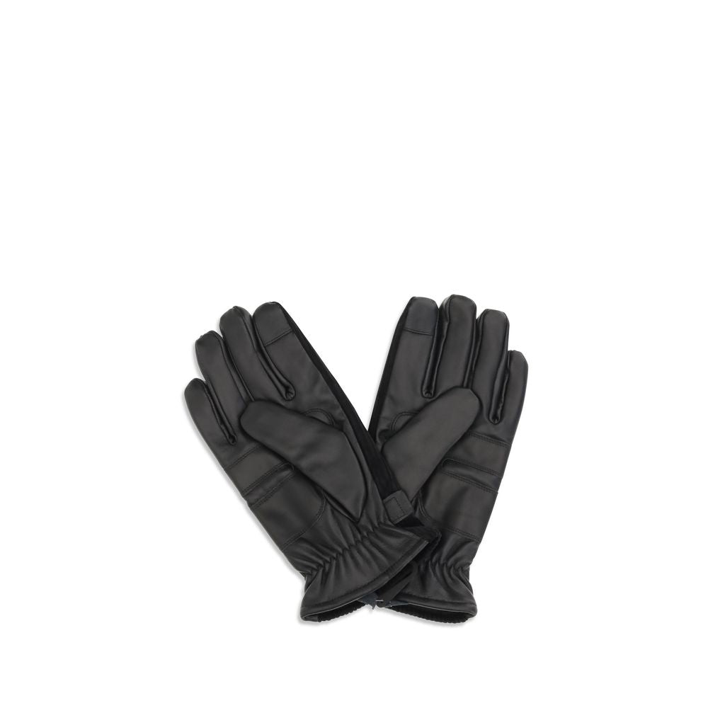 Barbour Schwarze Kalbslederhandschuhe Bos Taurus