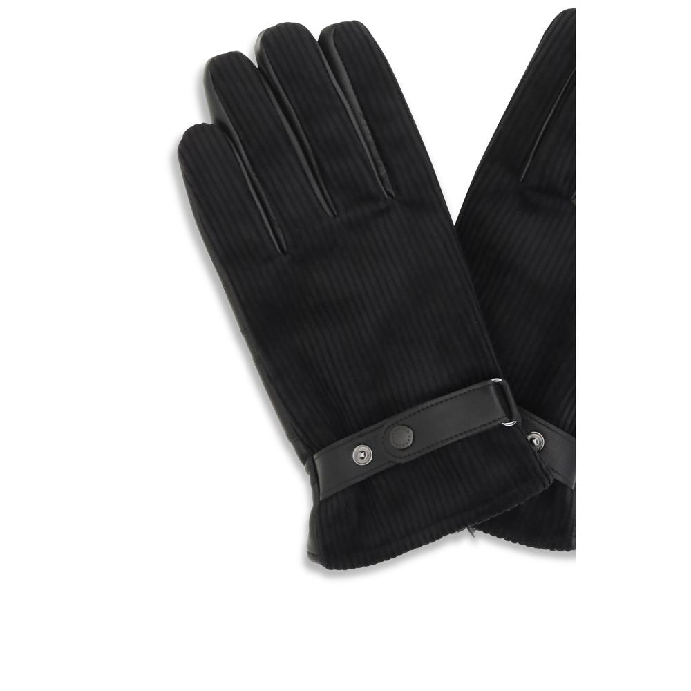 Barbour Schwarze Kalbslederhandschuhe Bos Taurus