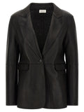 P.A.R.O.S.H. Schwarzer Blazer aus Lammleder