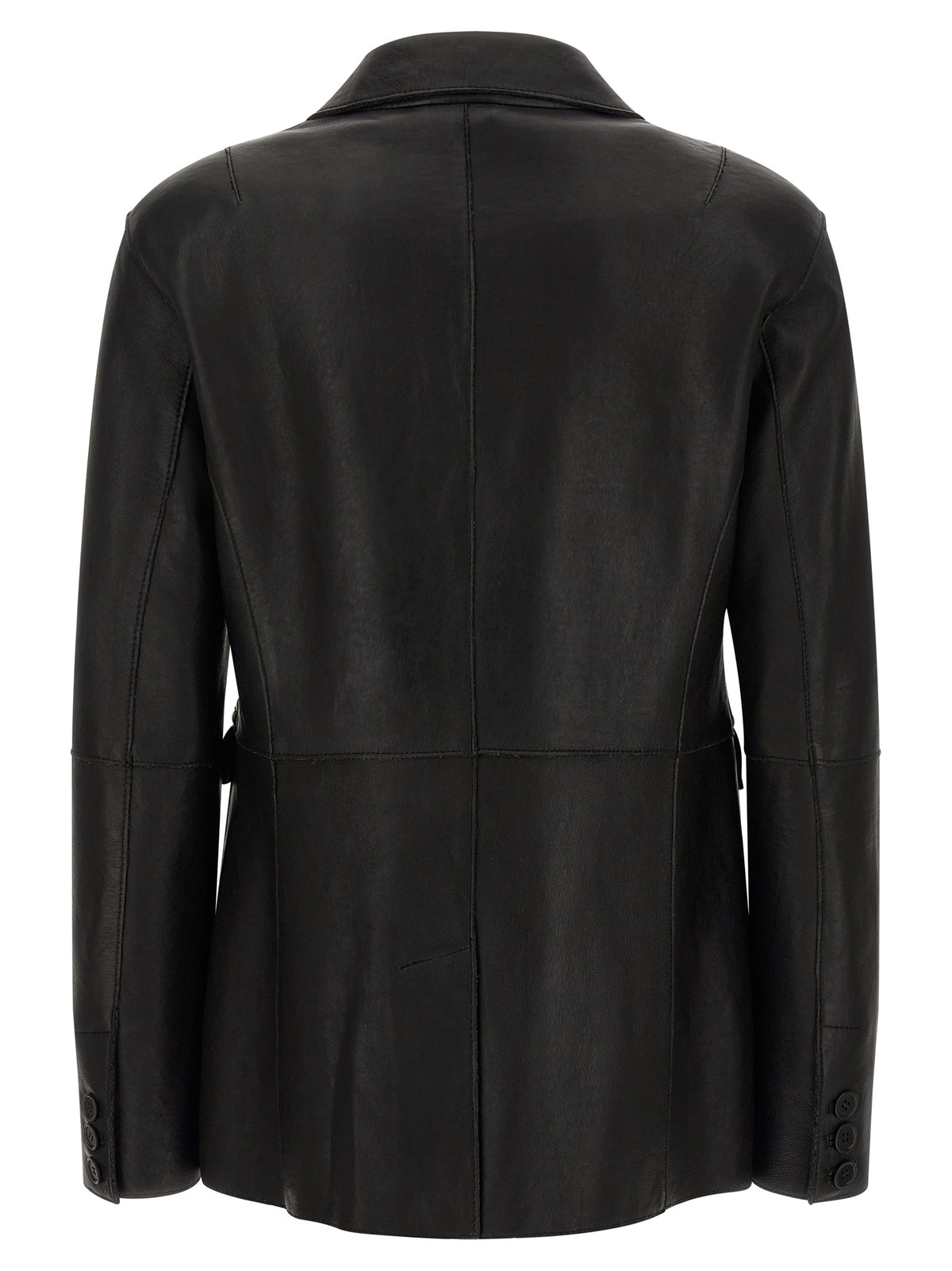P.A.R.O.S.H. Schwarzer Blazer aus Lammleder