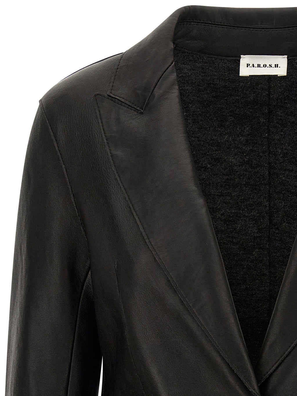 P.A.R.O.S.H. Schwarzer Blazer aus Lammleder