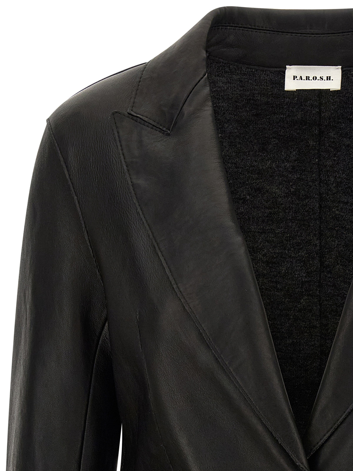 P.A.R.O.S.H. Schwarzer Blazer aus Lammleder