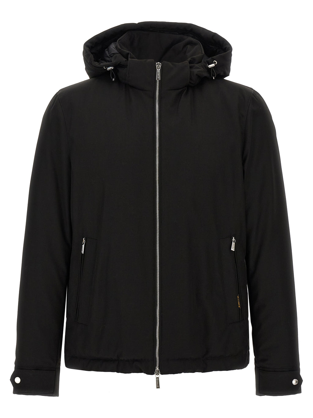 MooRER Schwarze Wolljacke in voller Länge