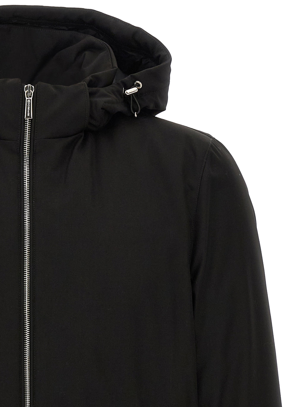 MooRER Schwarze Wolljacke in voller Länge