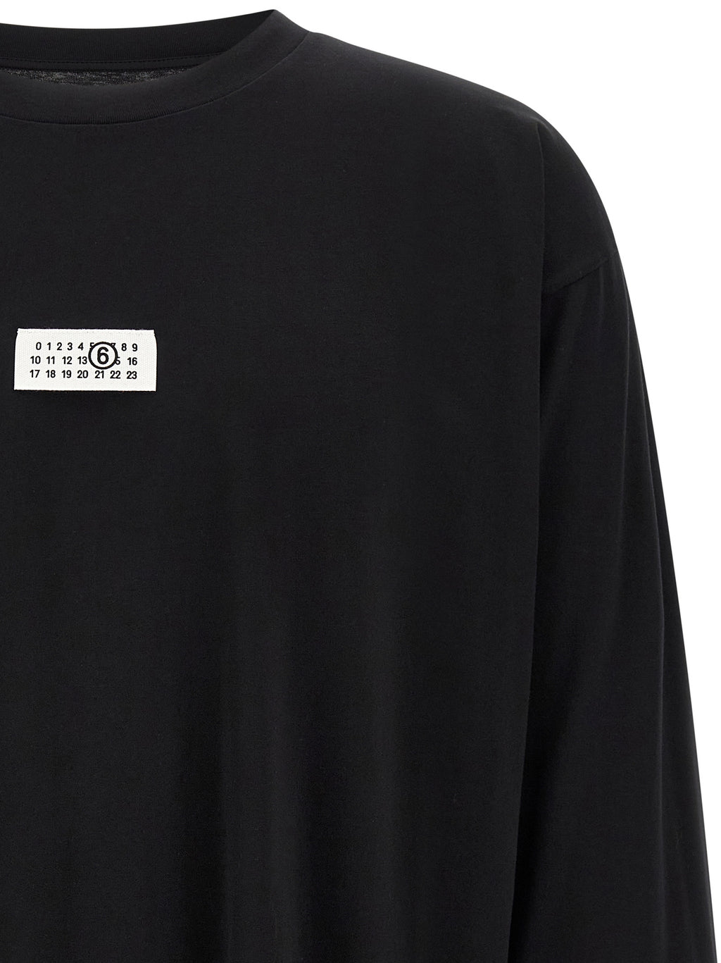 MM6 Maison Margiela Schwarzes Baumwoll-T-Shirt