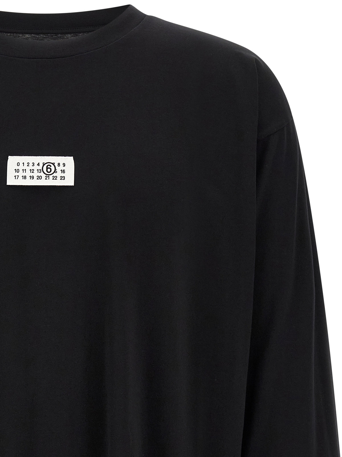 MM6 Maison Margiela Schwarzes Baumwoll-T-Shirt