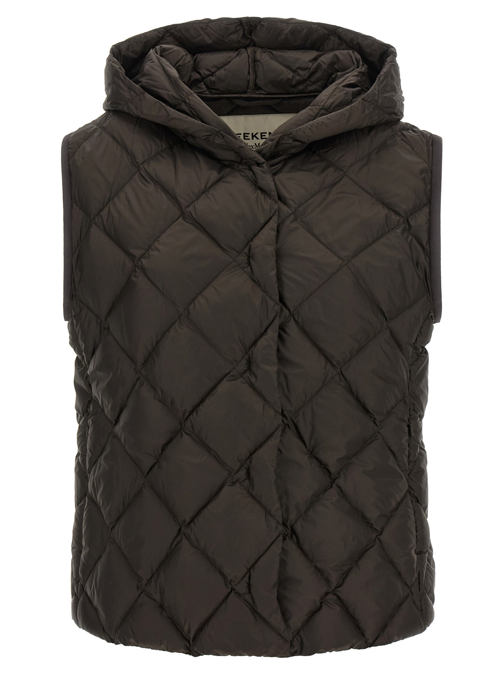 Max Mara Braune ärmellose Jacke aus Polyester