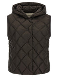 Max Mara Braune ärmellose Jacke aus Polyester