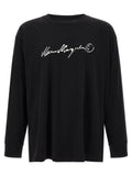 MM6 Maison Margiela Schwarzes Langarm-T-Shirt aus Baumwolle