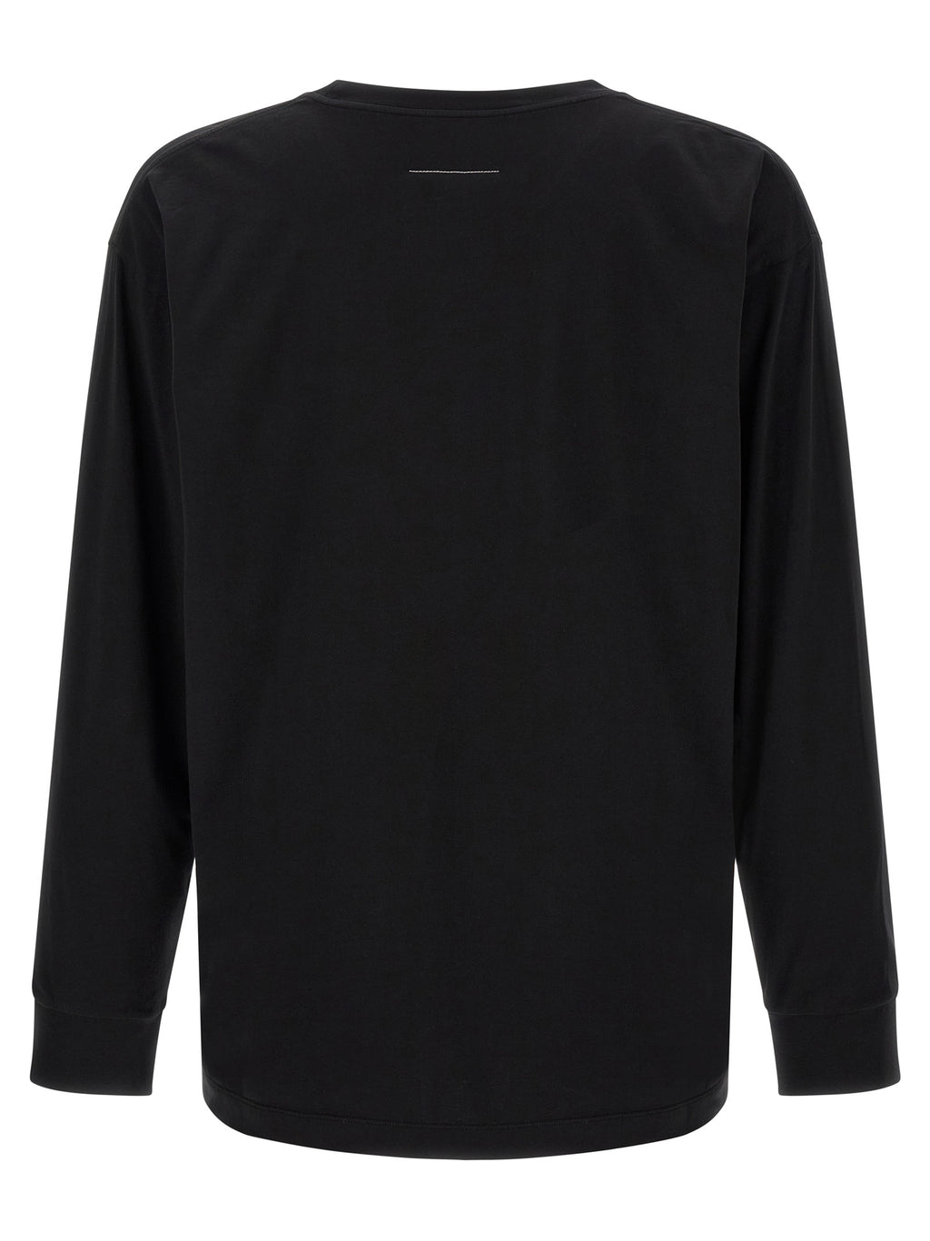 MM6 Maison Margiela Schwarzes Langarm-T-Shirt aus Baumwolle