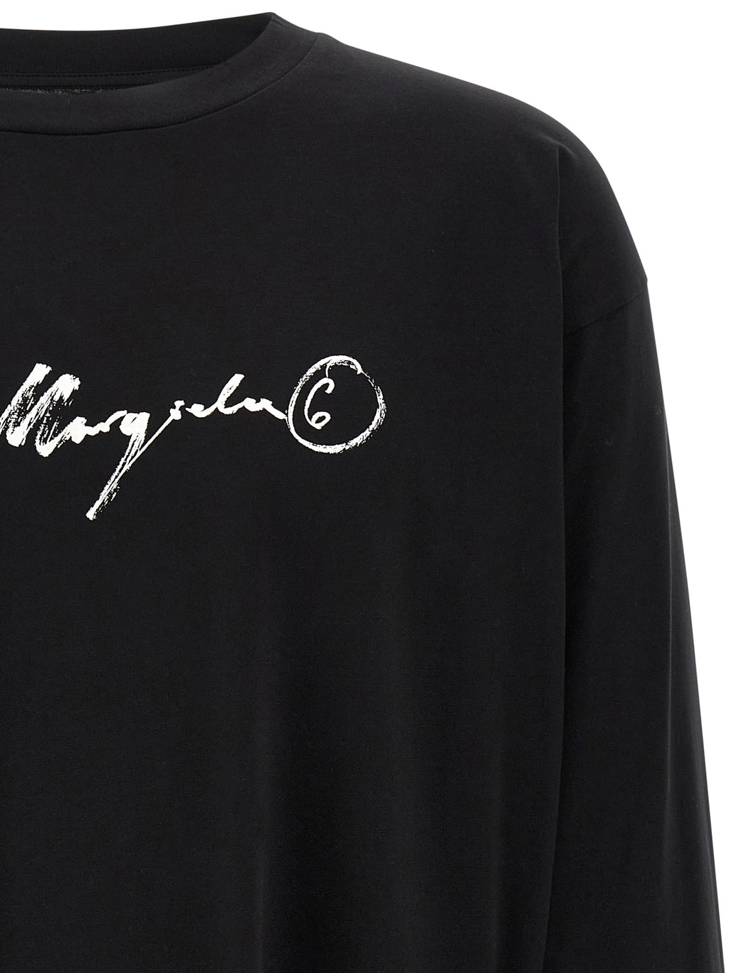 MM6 Maison Margiela Schwarzes Langarm-T-Shirt aus Baumwolle