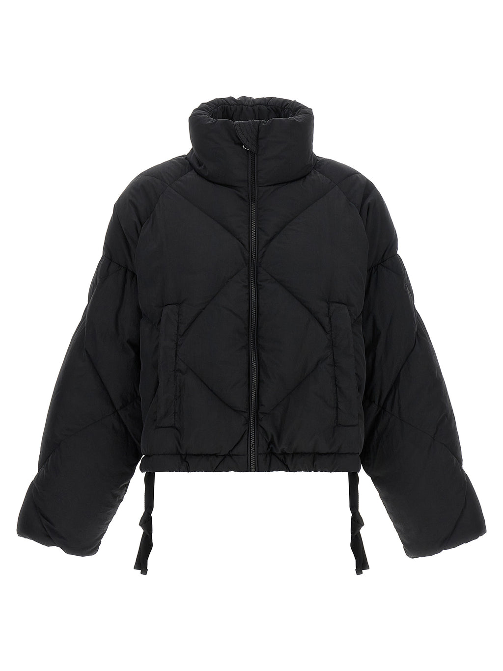 Max Mara Schwarze Polyamid-Jacke in voller Länge