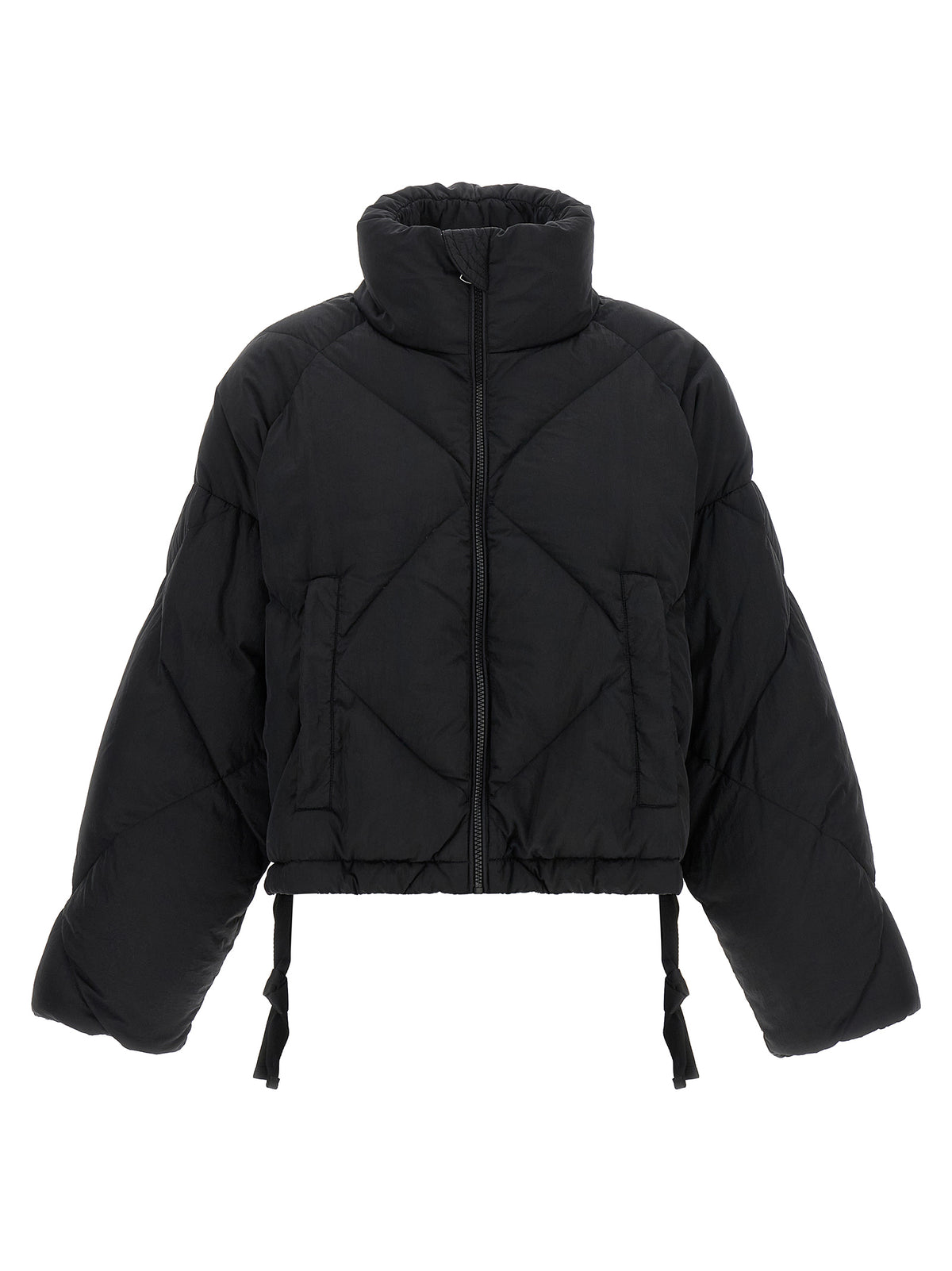 Max Mara Schwarze Polyamid-Jacke in voller Länge