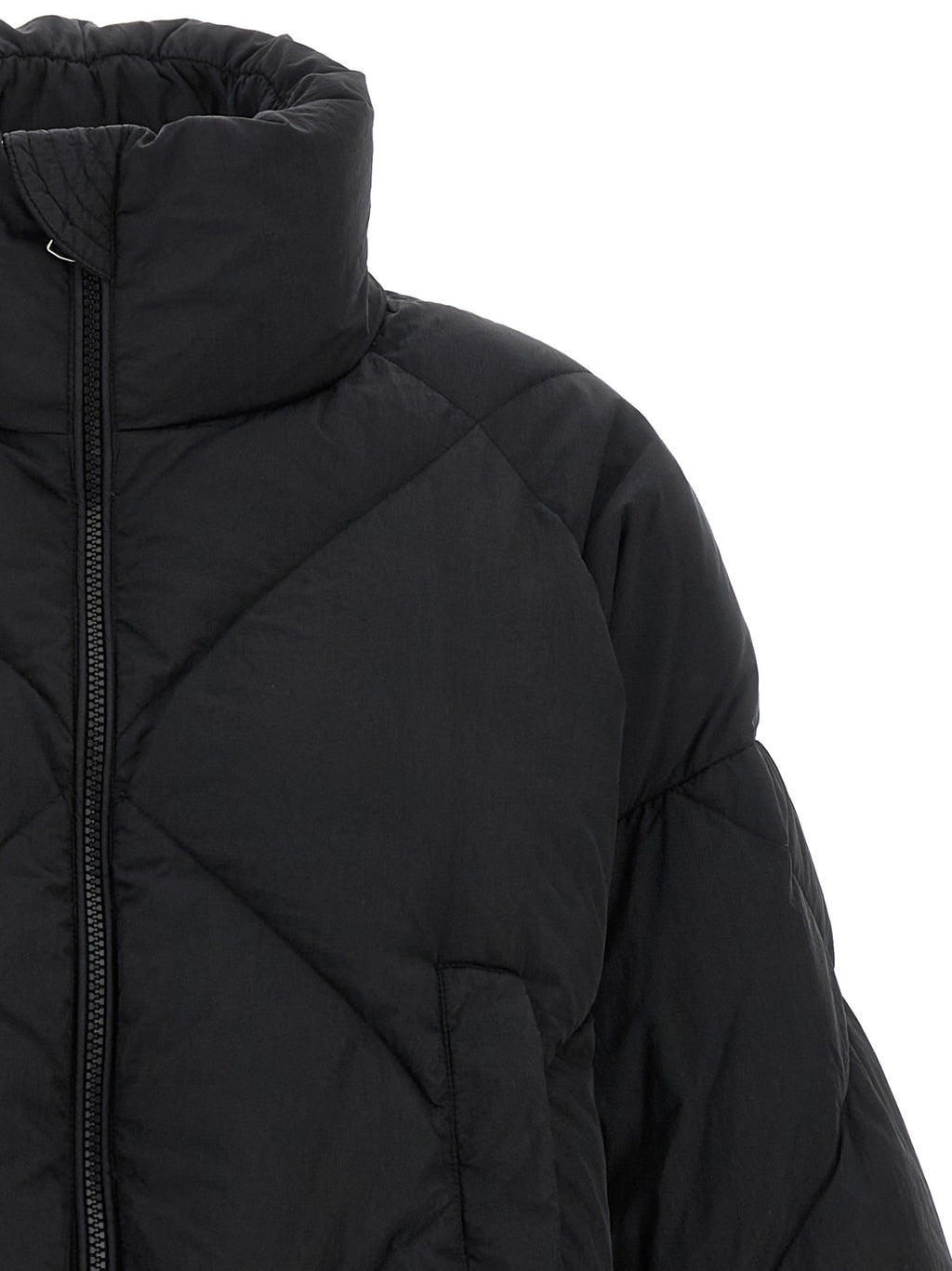 Max Mara Schwarze Polyamid-Jacke in voller Länge