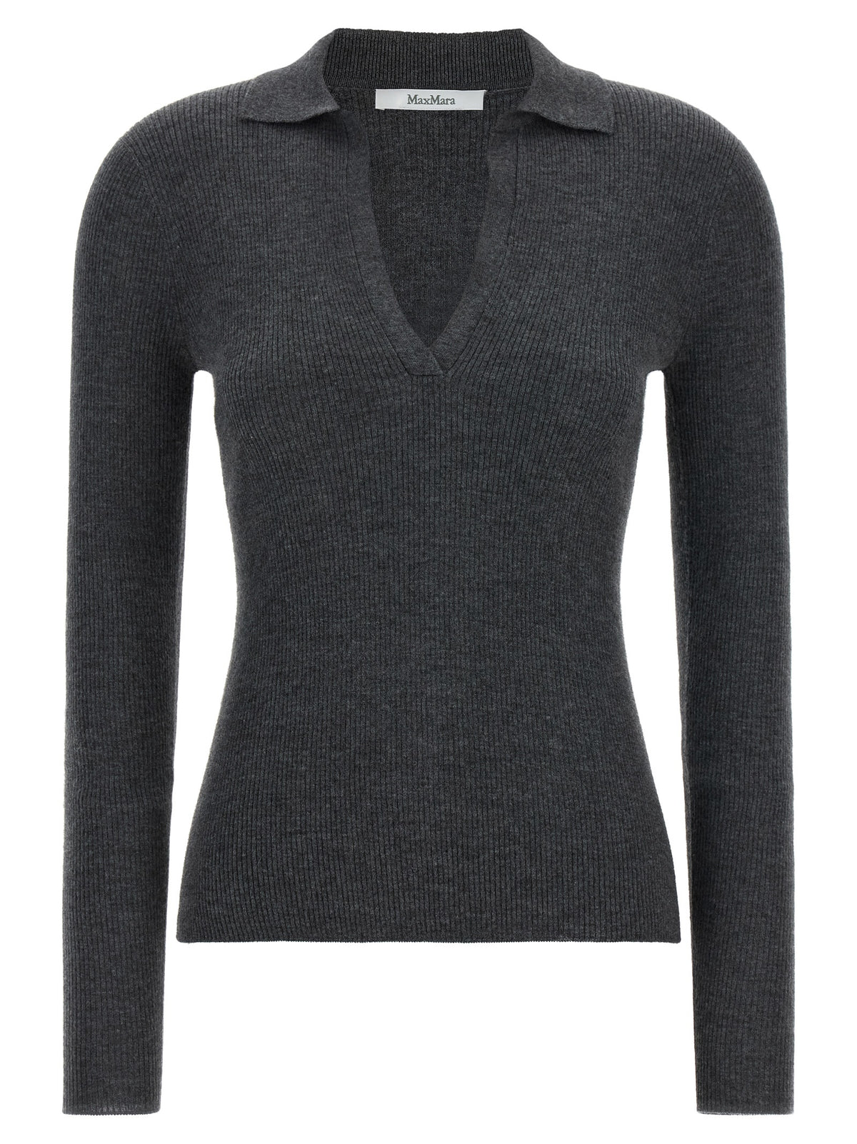 Max Mara Graues Kaschmir-Poloshirt