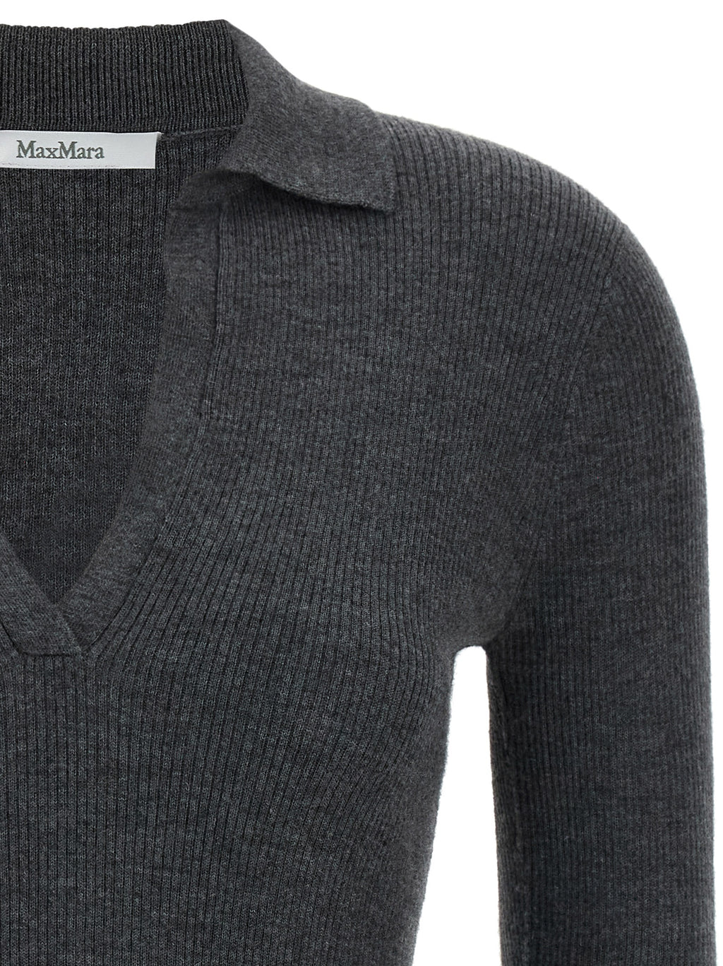 Max Mara Graues Kaschmir-Poloshirt