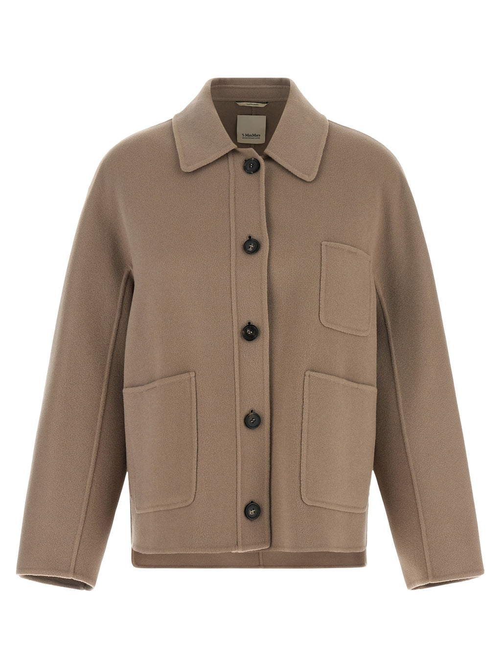 'S Max Mara Beige Wollmantel Lang