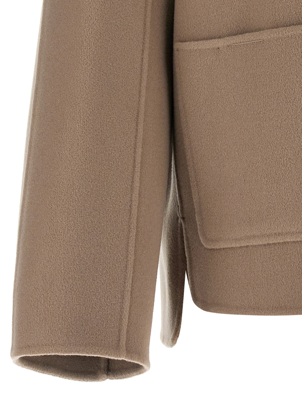 'S Max Mara Beige Wollmantel Lang