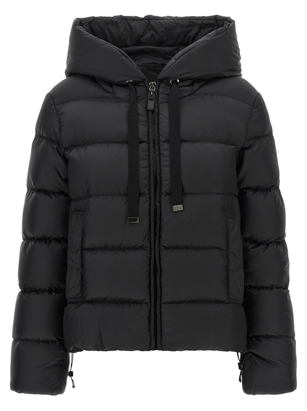 Max Mara Schwarze Polyester-Jacke in voller Länge