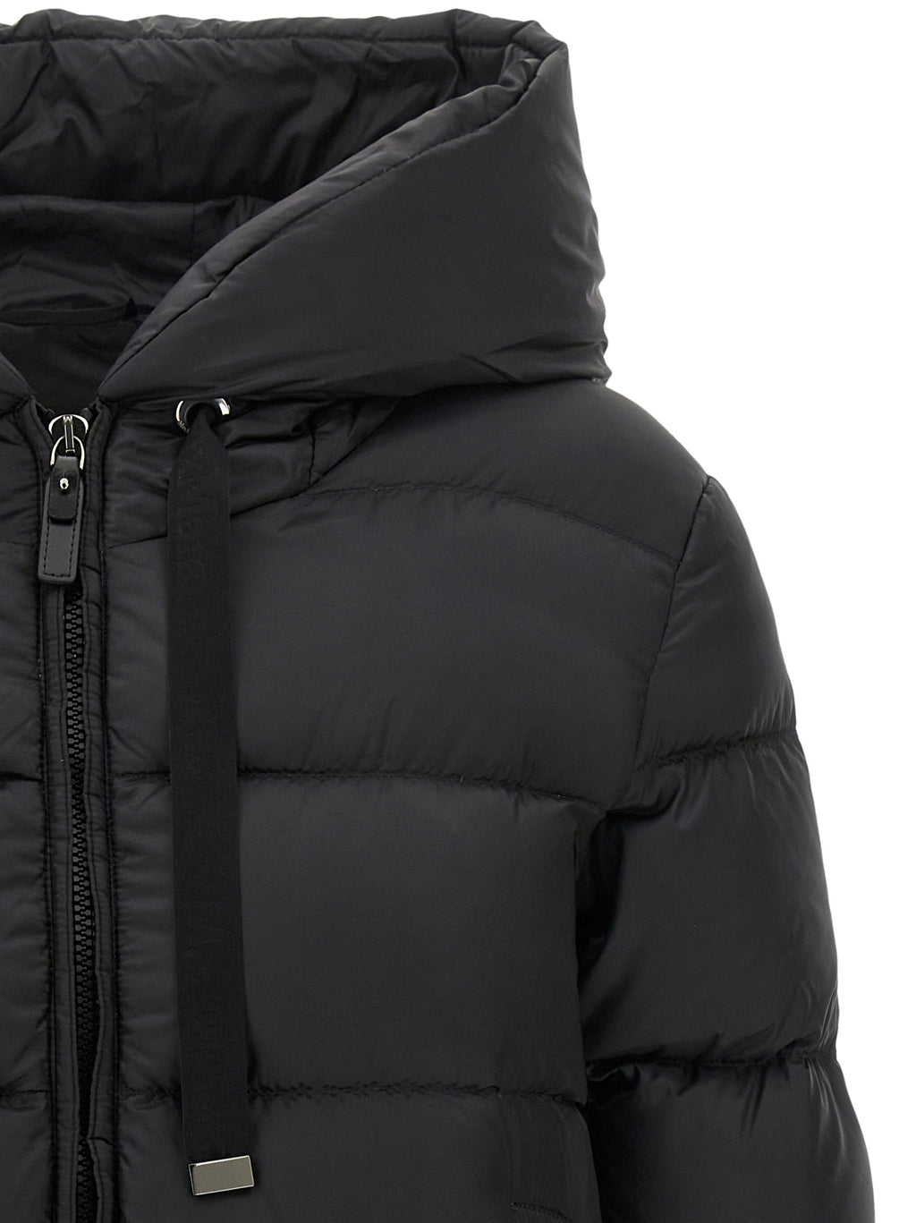 Max Mara Schwarze Polyester-Jacke in voller Länge