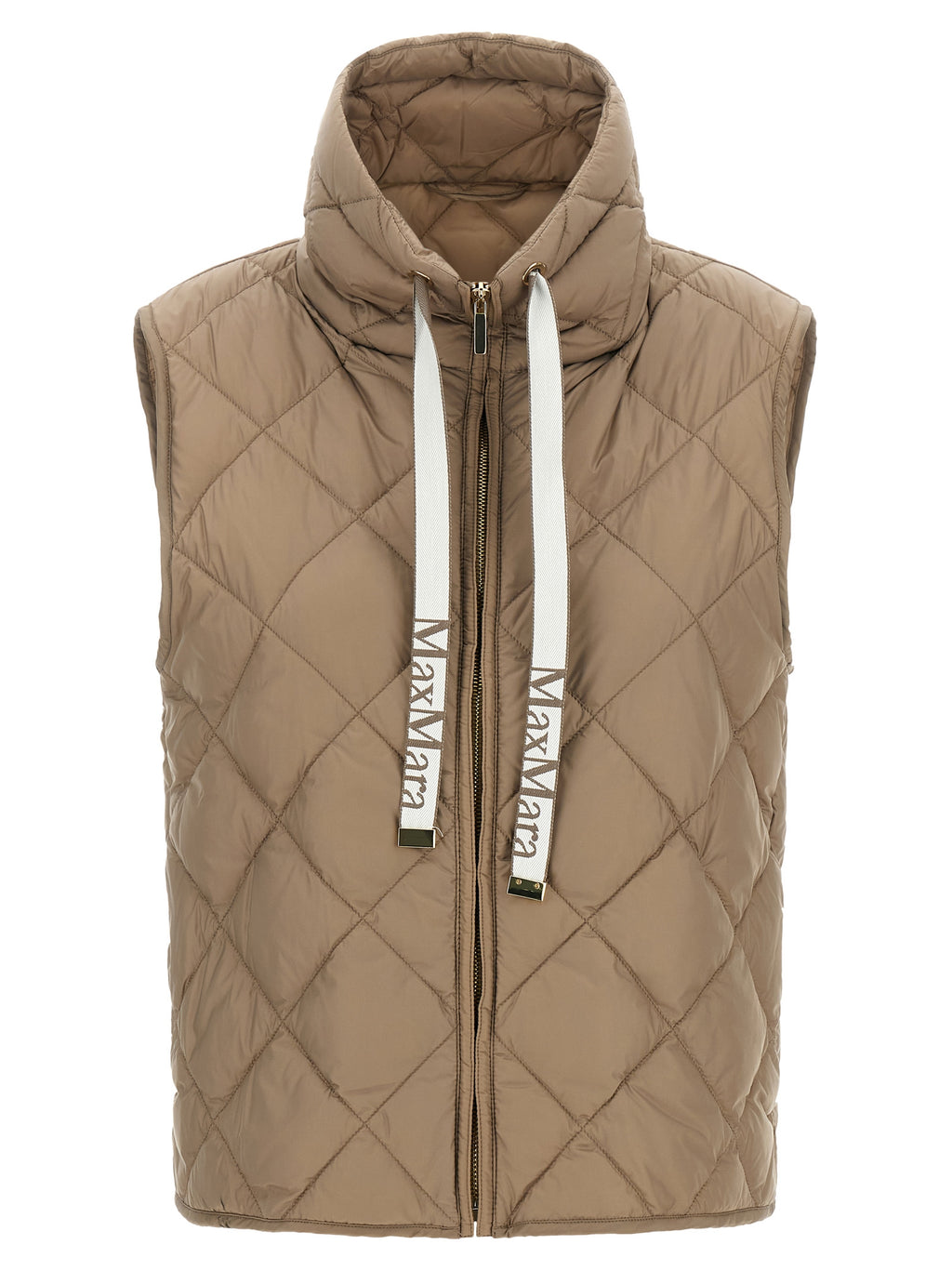 Max Mara Beige Polyamid Ärmellose Jacke