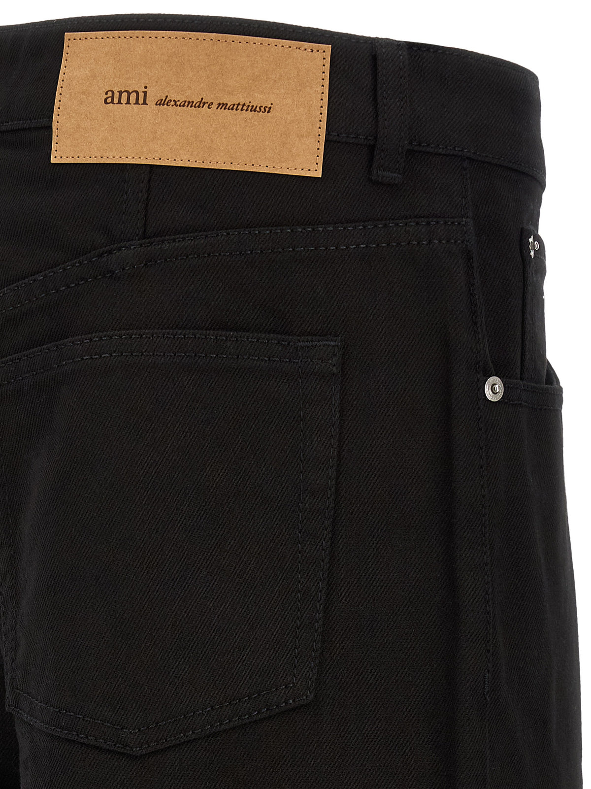 Ami Paris Schwarze Baumwolljeans im Relaxed Fit