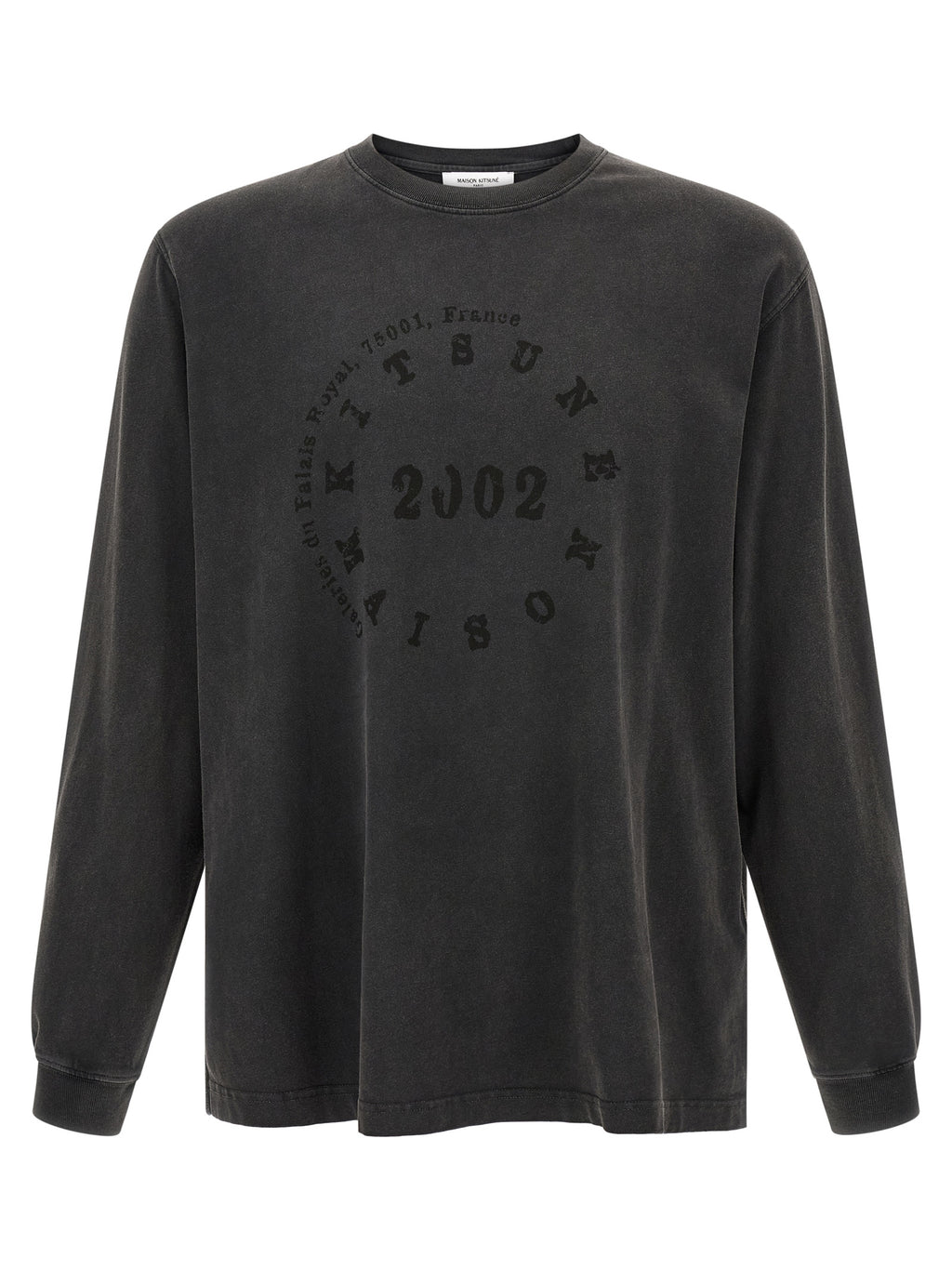 Maison Kitsuné Schwarzes Bio-Baumwoll-T-Shirt
