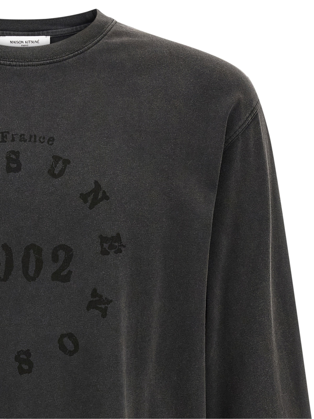 Maison Kitsuné Schwarzes Bio-Baumwoll-T-Shirt