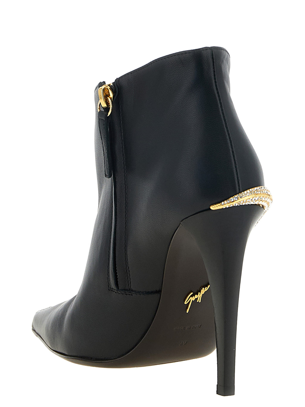 Giuseppe Zanotti Schwarze Stiefeletten aus Lammleder
