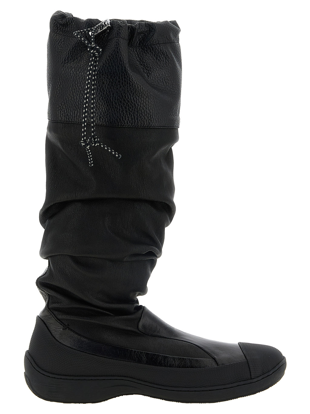 Kiko Kostadinov Schwarze Leder Overknee-Stiefel