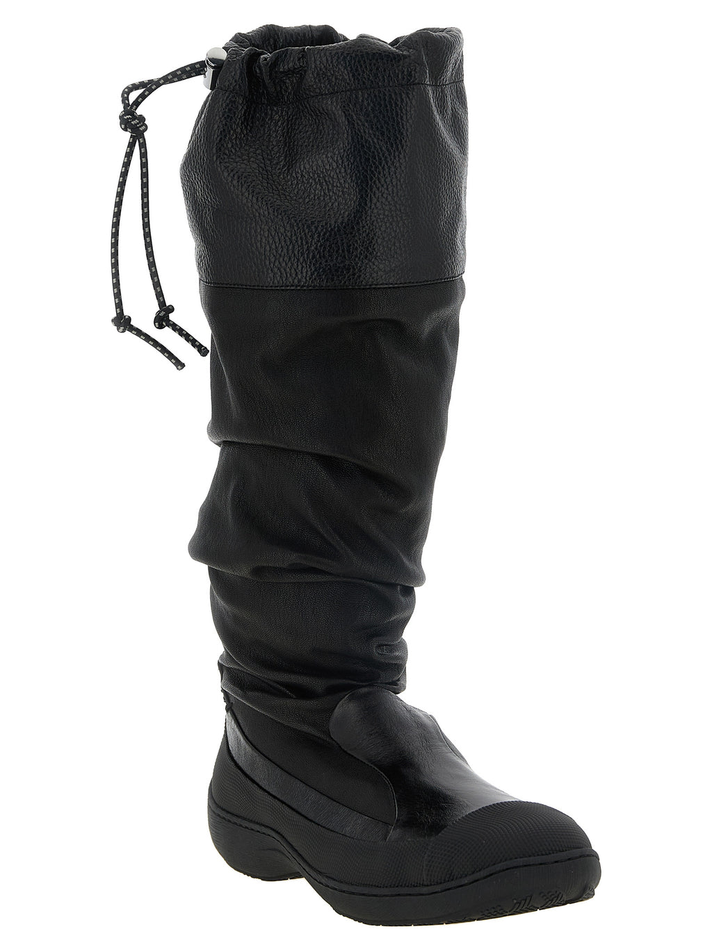 Kiko Kostadinov Schwarze Leder Overknee-Stiefel