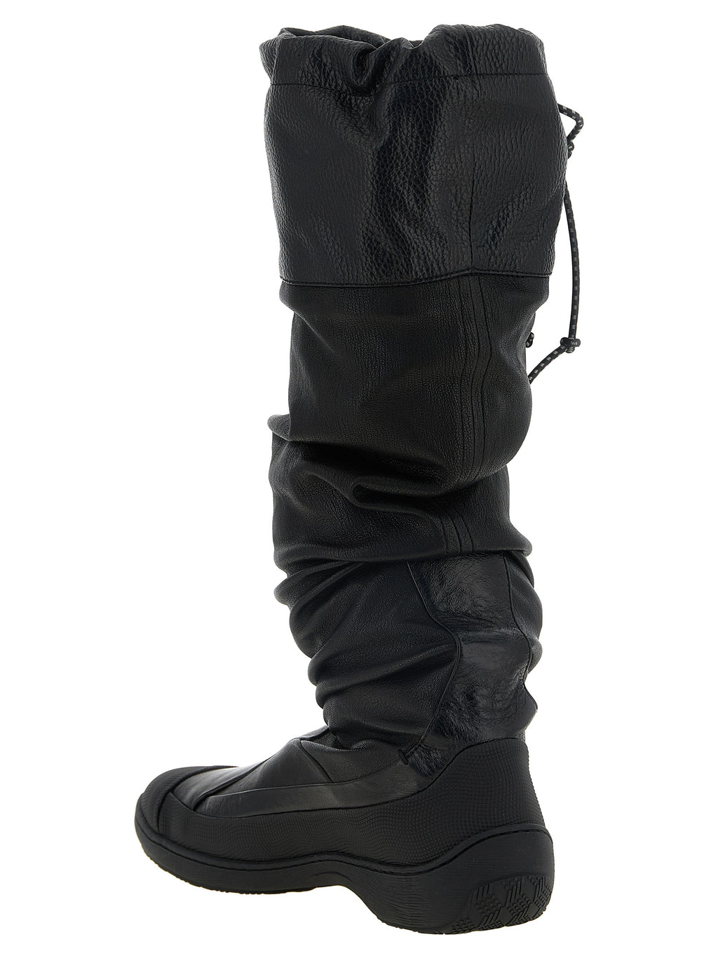 Kiko Kostadinov Schwarze Leder Overknee-Stiefel