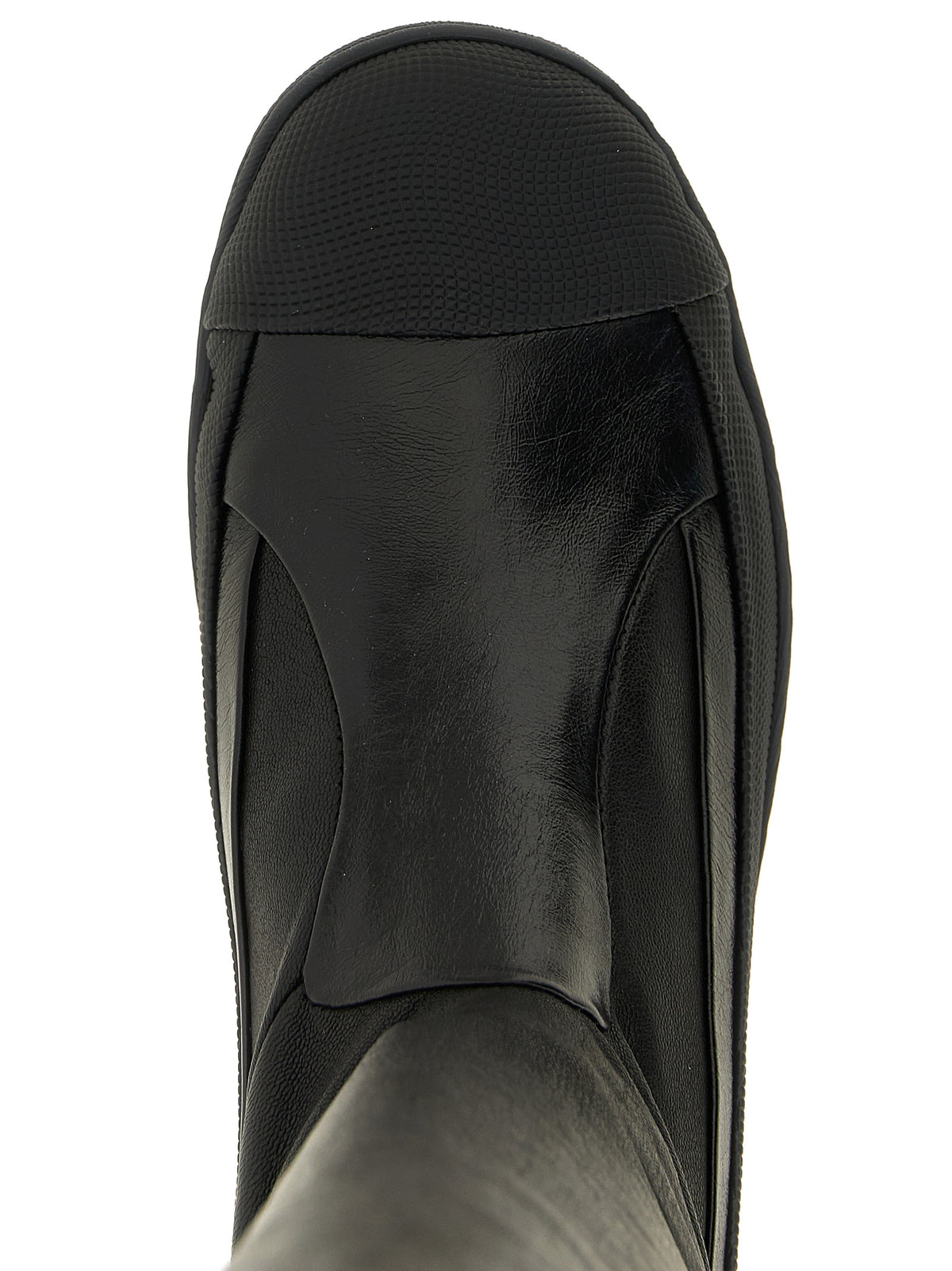 Kiko Kostadinov Schwarze Leder Overknee-Stiefel