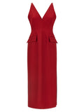 Sportmax Rotes Midikleid aus Acetat