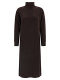 Max Mara Braunes Woll-Midikleid