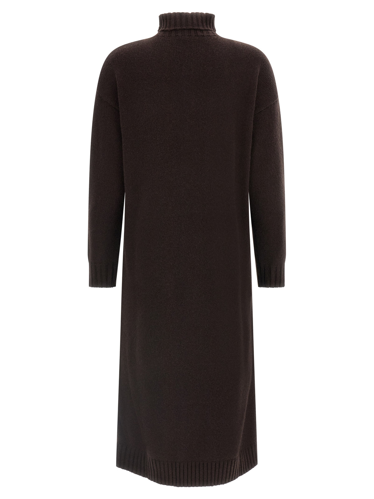 Max Mara Braunes Woll-Midikleid