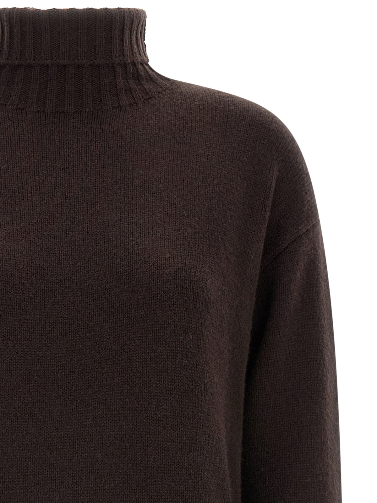Max Mara Braunes Woll-Midikleid