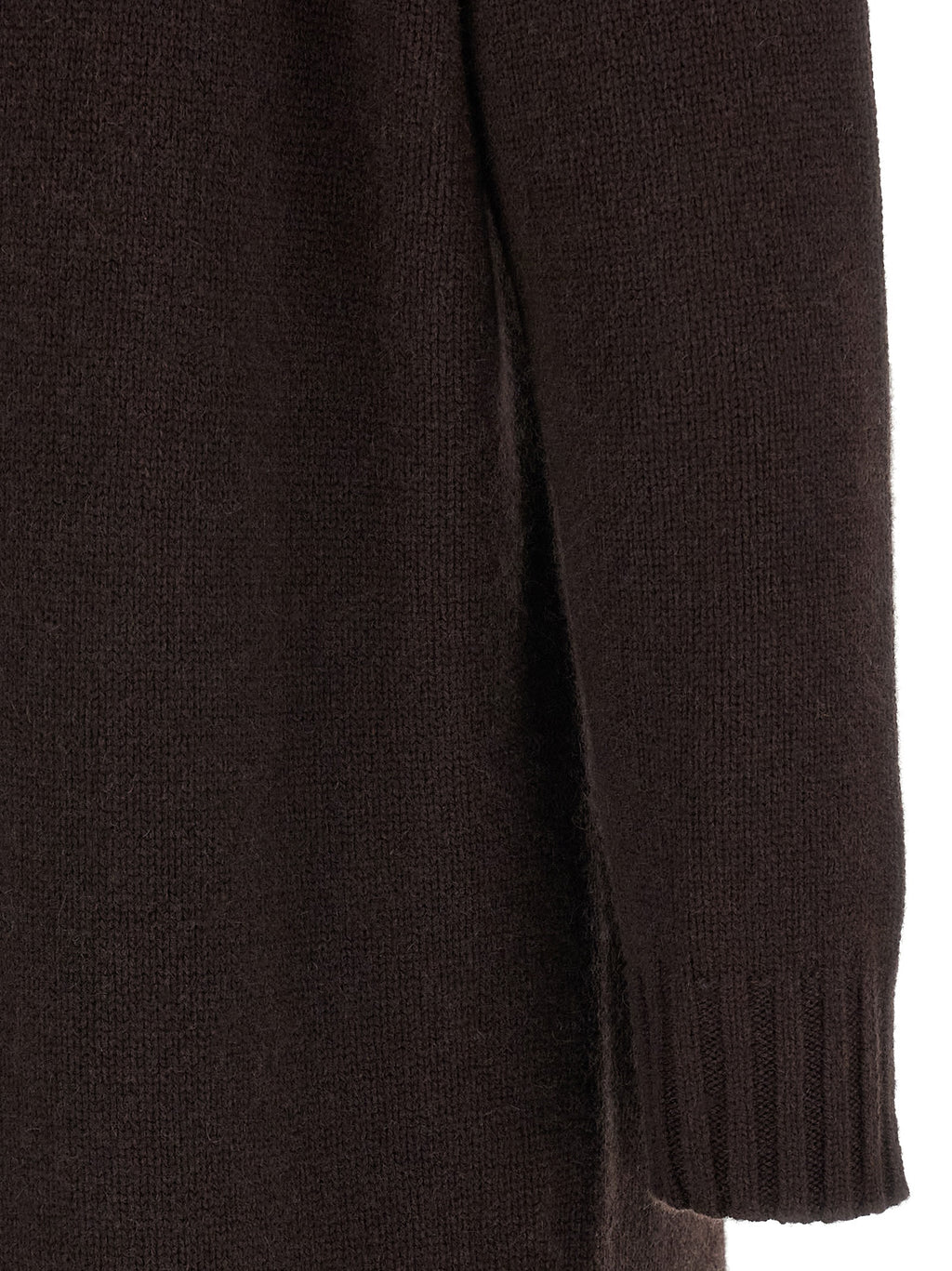 Max Mara Braunes Woll-Midikleid