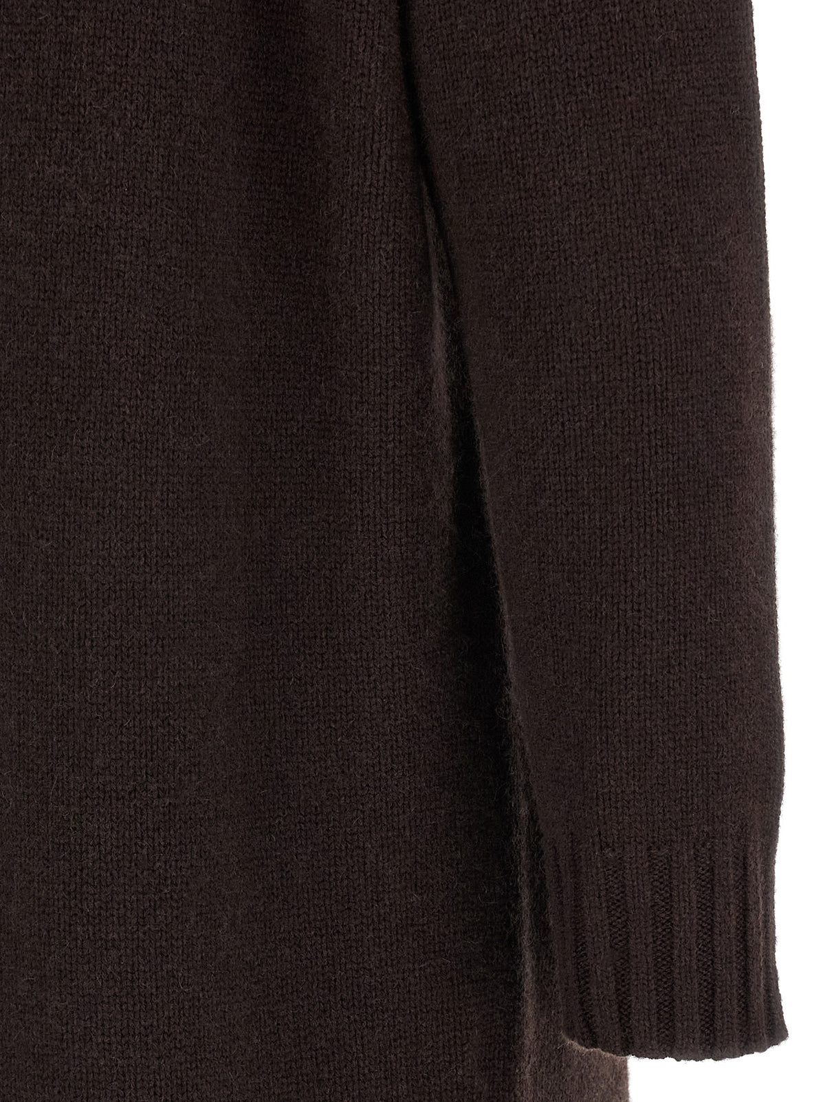 Max Mara Braunes Woll-Midikleid
