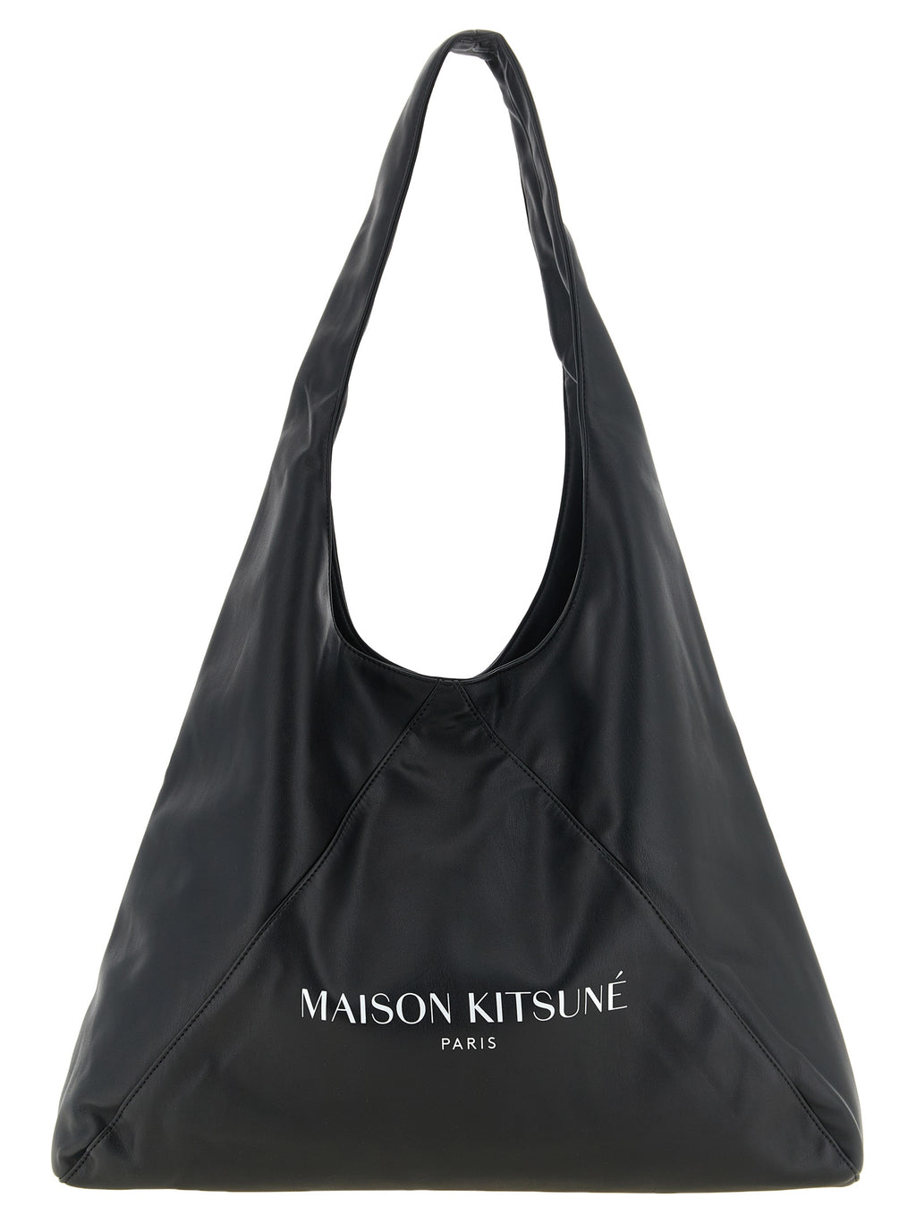 Maison Kitsuné Schwarze Schultertasche aus Polyethylen