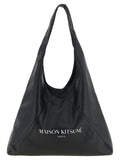 Maison Kitsuné Schwarze Schultertasche aus Polyethylen