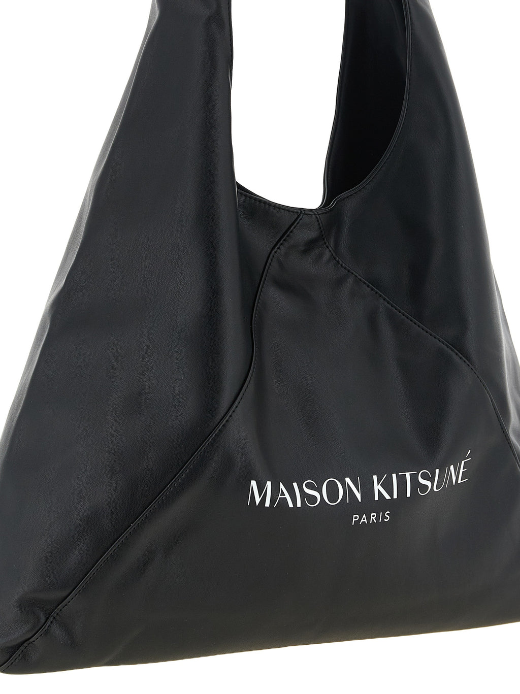 Maison Kitsuné Schwarze Schultertasche aus Polyethylen