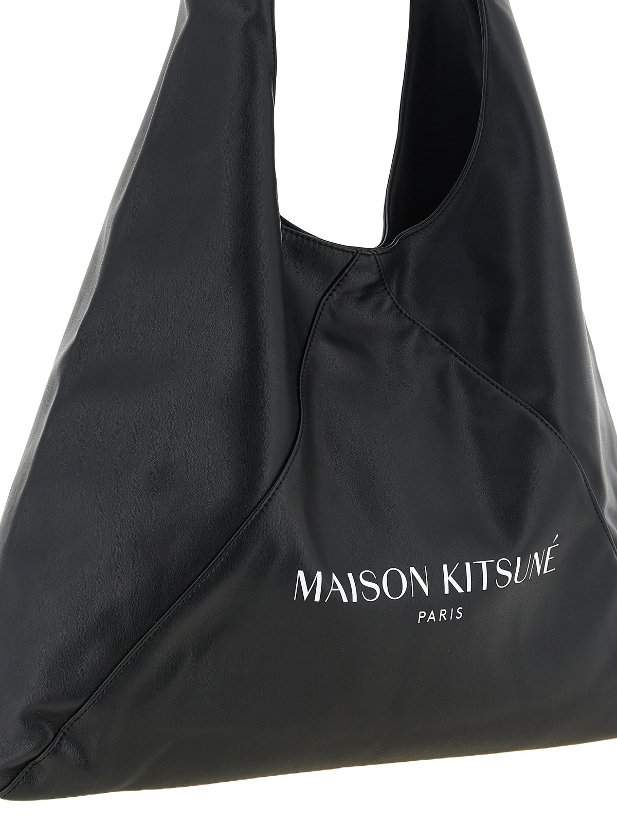 Maison Kitsuné Schwarze Schultertasche aus Polyethylen