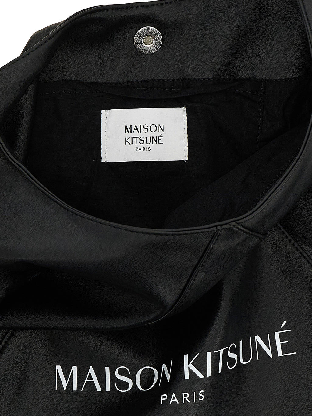 Maison Kitsuné Schwarze Schultertasche aus Polyethylen