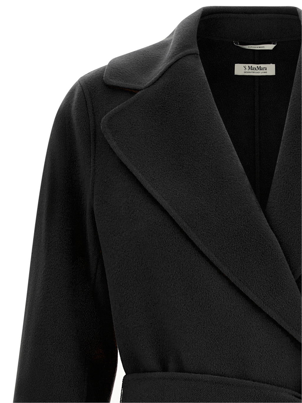 'S Max Mara Schwarzer Wollmantel