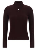Courrèges Bordeaux Viskose Sweatshirt
